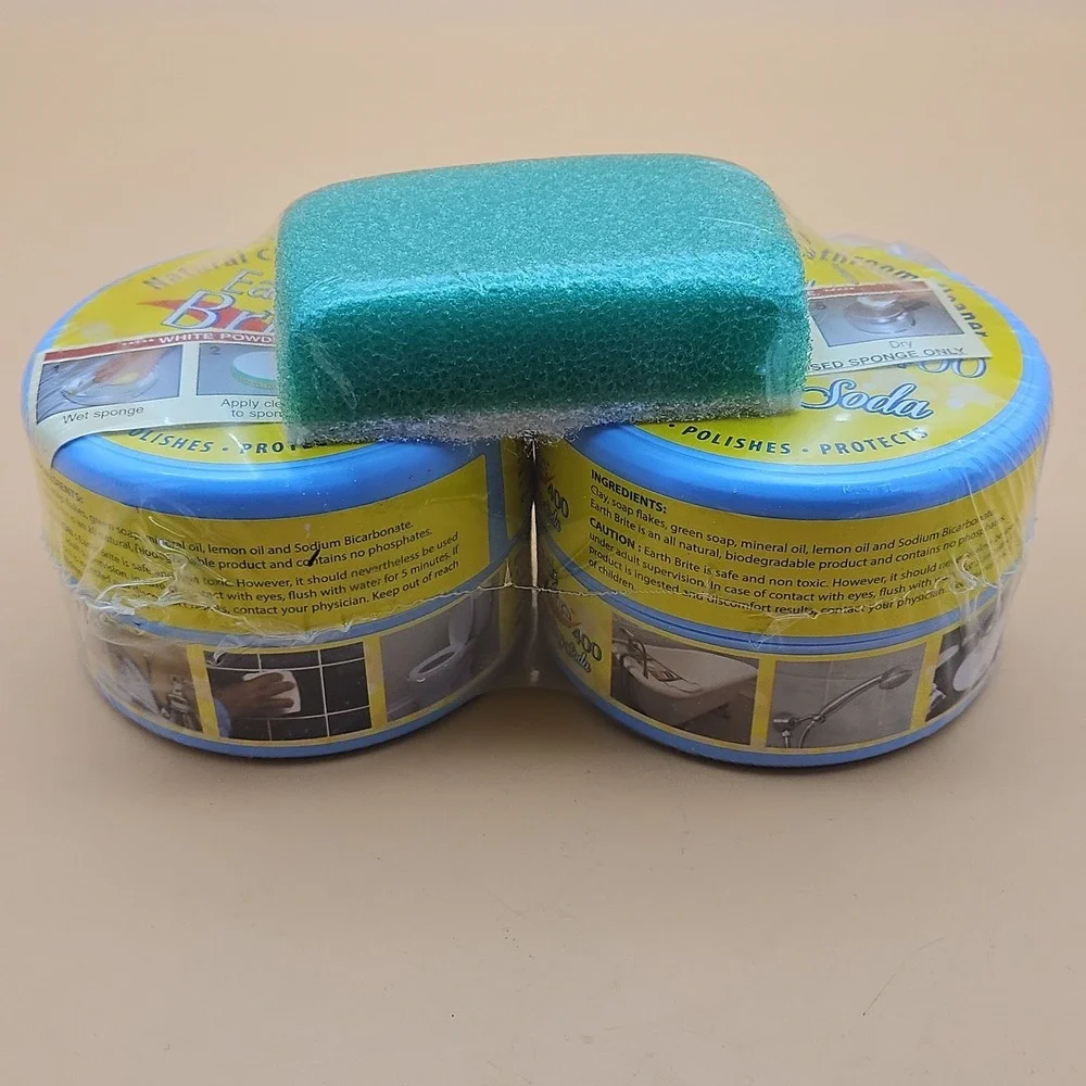 Earth‎ Brite Cleaner Pack of 2 All Purpose Lavender 400 Clay w/ Baking Soda New